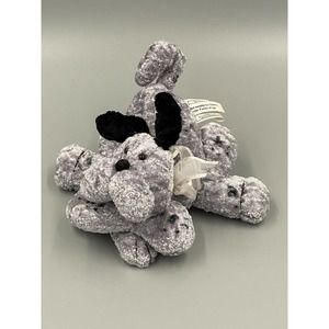 Vtg 2001 Gray 9” Unique Puppy Dog Plush Stuffed Animal Toy Joelson Industries